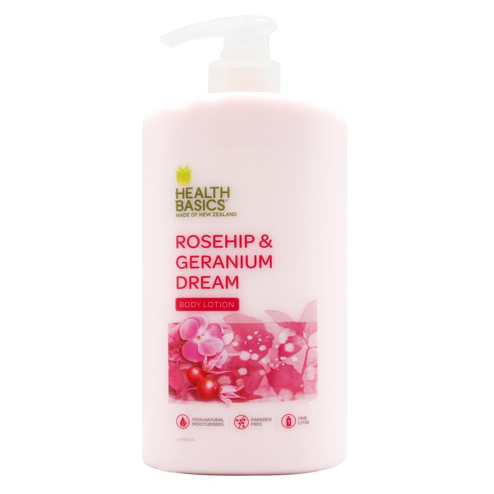 Health Basics 1L Body Lotion Rosehip & Geranium Dream