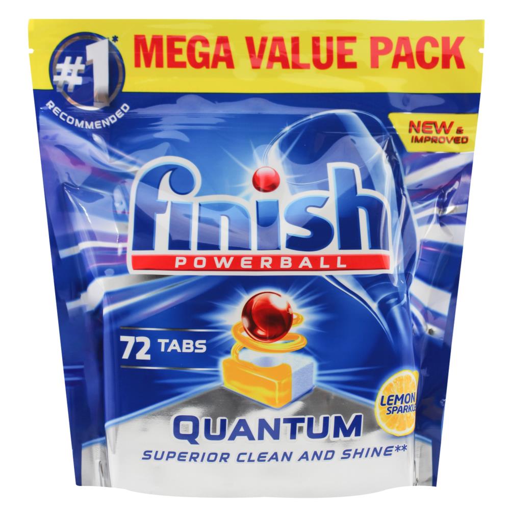 Finish Pk72 Powerball Quantum Dishwashing Tablets Lemon Sparkle