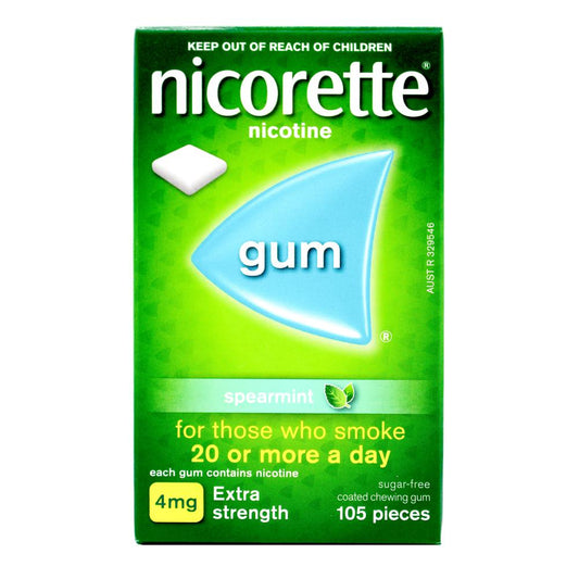 Nicorette Pk105 Nicotine Gum Spearmint 4Mg Extra Strength