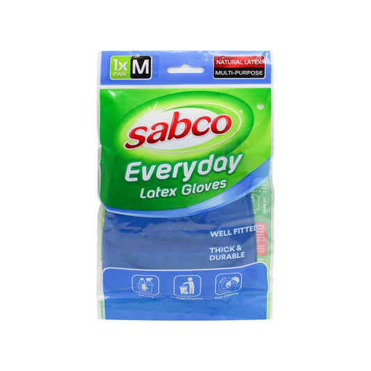 Sabco 1 Pair Everyday Latex Gloves Thick & Durable