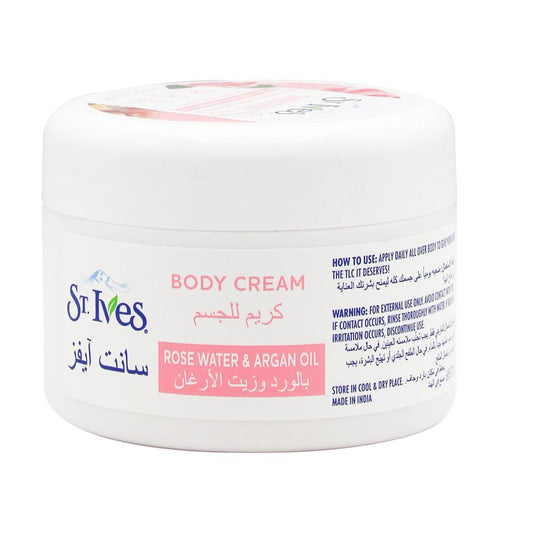 St Ives 200Ml Body Cream Smoothing Rose Water & Argan Oil