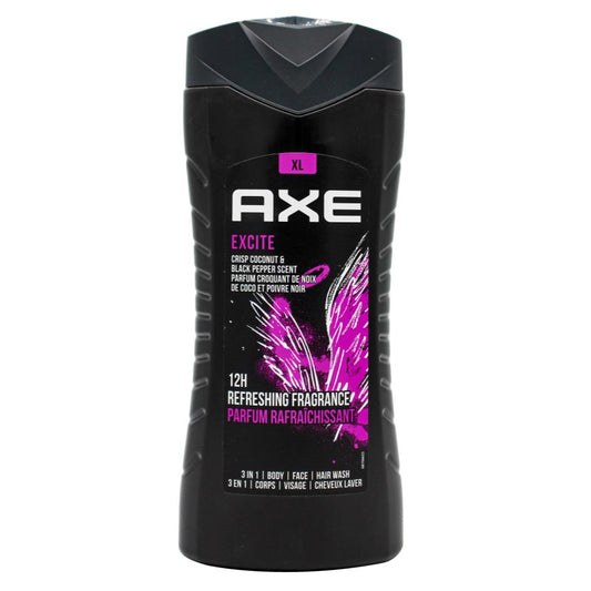 Axe 400Ml 3 In 1 Body + Face + Hair Wash Excite