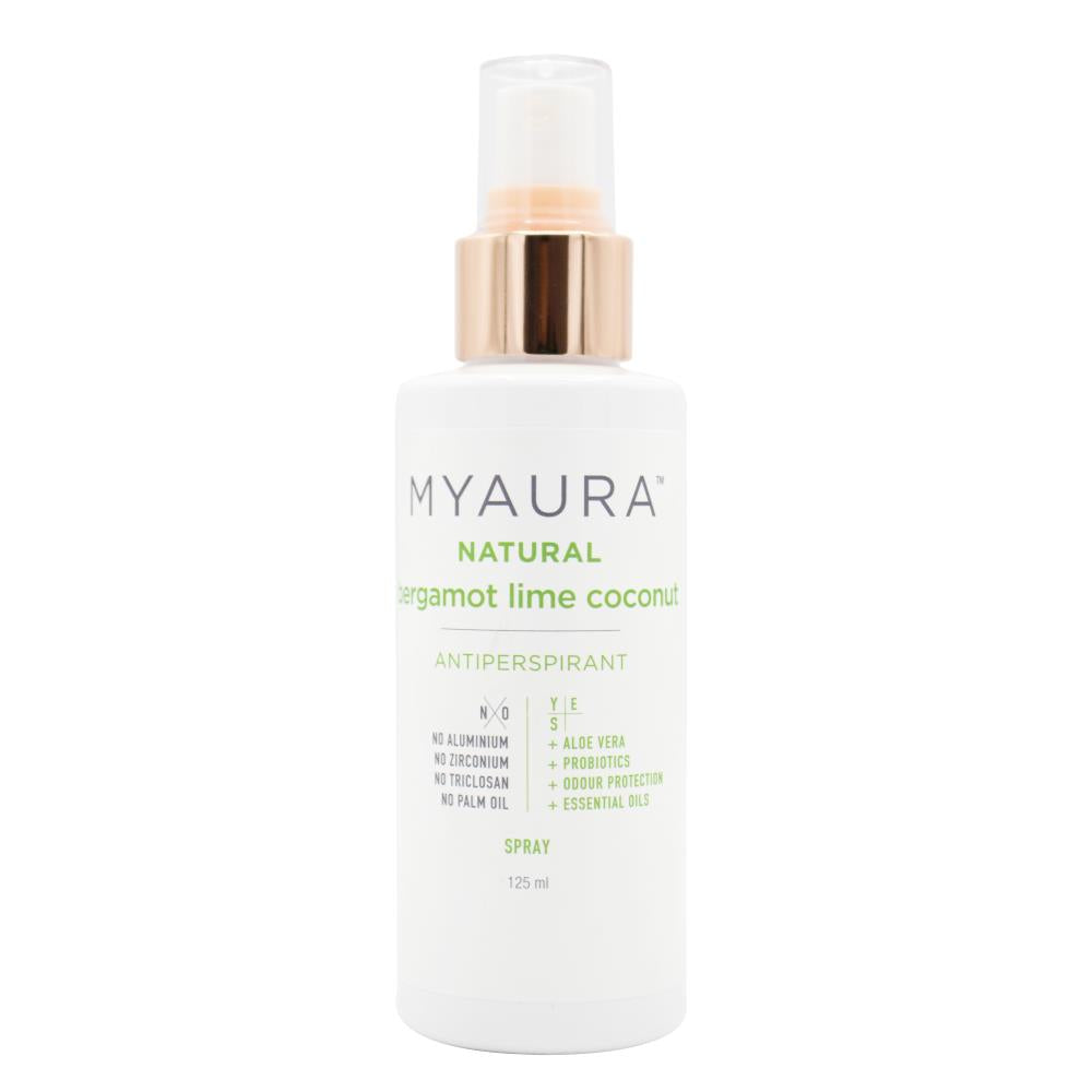 Myaura 125Ml Antiperspirant Natural Bergamot Lime Coconut