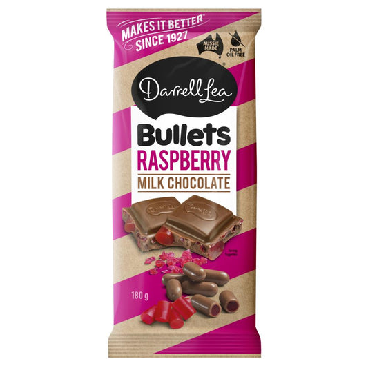 Darrell Lea 180G Bullets Raspberry Milk Chocolate