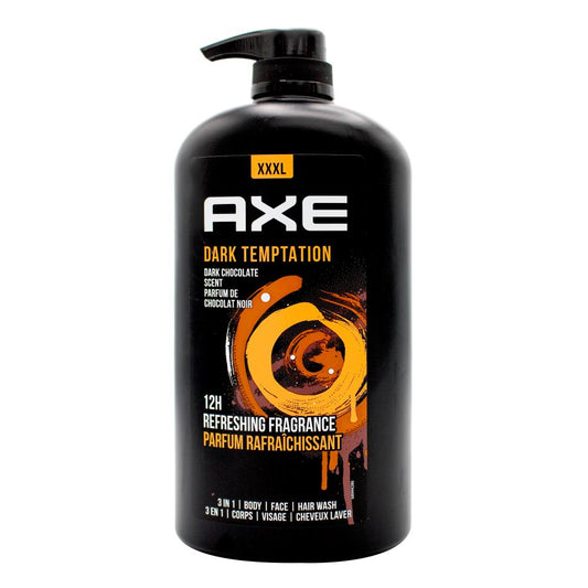 Axe 1L 3 In 1 Body Face Hair Wash Dark Temptation Dark Chocolate Scent