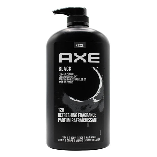 Axe 1L 3 In 1 Body Face Hair Wash Black Frozen Pear & Cedarwood Scent