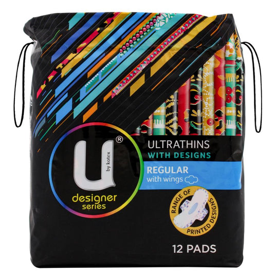 U By Kotex Pk12 Pads Ultrathin With Design Regular With Wings