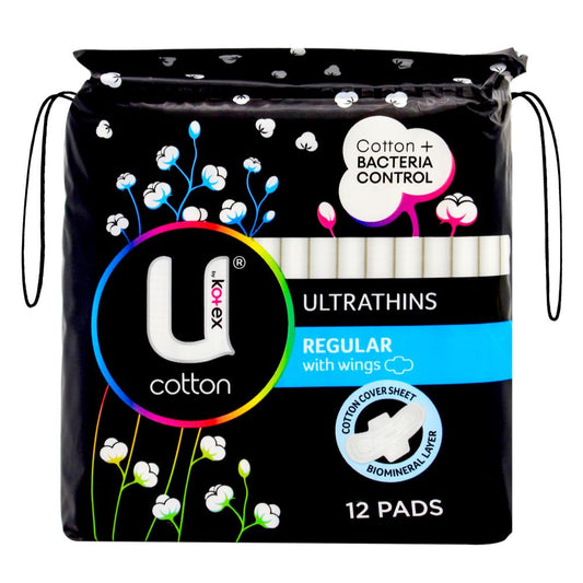 U By Kotex Pk12 Pads Ultrathin Regular With Wings