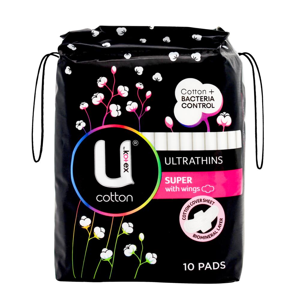 U By Kotex Pk10 Pads Ultrathin Super With Wings