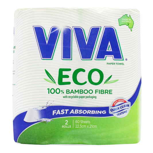 Viva Pk2 Paper Towels Eco 100% Bamboo Fibre