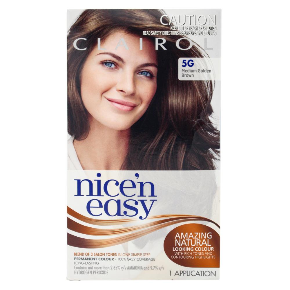 Clairol Nice N Easy Permanent Hair Colour 5G Medium Golden Brown