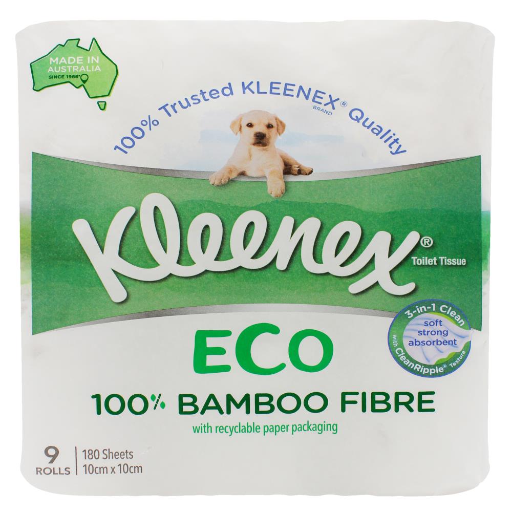 Kleenex Toilet Tissue Eco Bamboo Fibre 9 Rolls X 180 Sheets